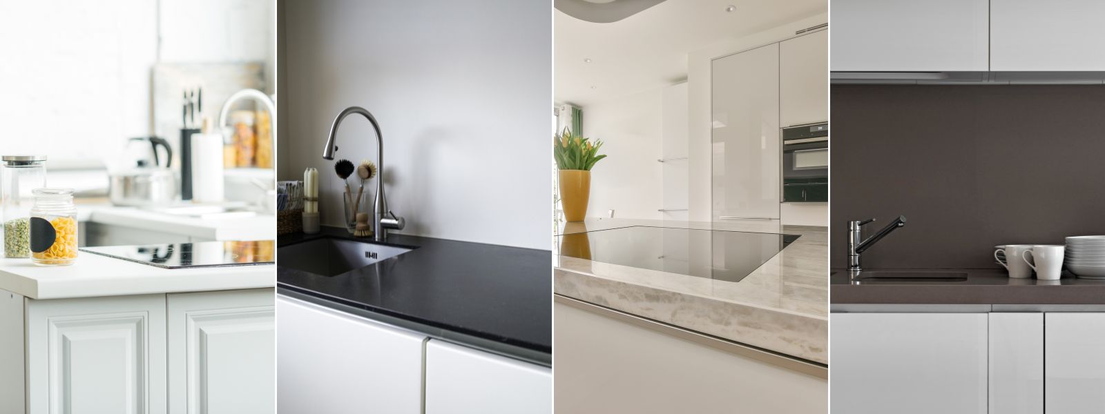 different worktop choices for the dilemma of what worktop with white kitchen